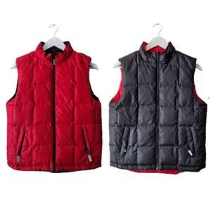 Hanna Andersson Reversible Down Fill Puffer Vest Red Black Kids Unisex 150 US 12